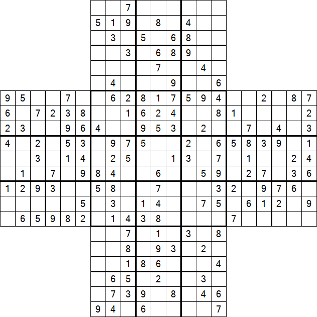 Cross Sudoku - Medium