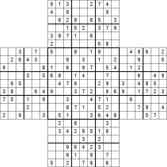 Cross Sudoku - Medium