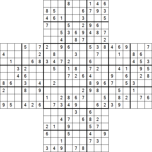 Cross Sudoku - Medium
