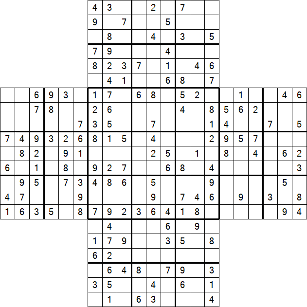 Cross Sudoku - Medium