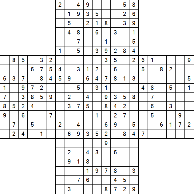 Cross Sudoku - Medium