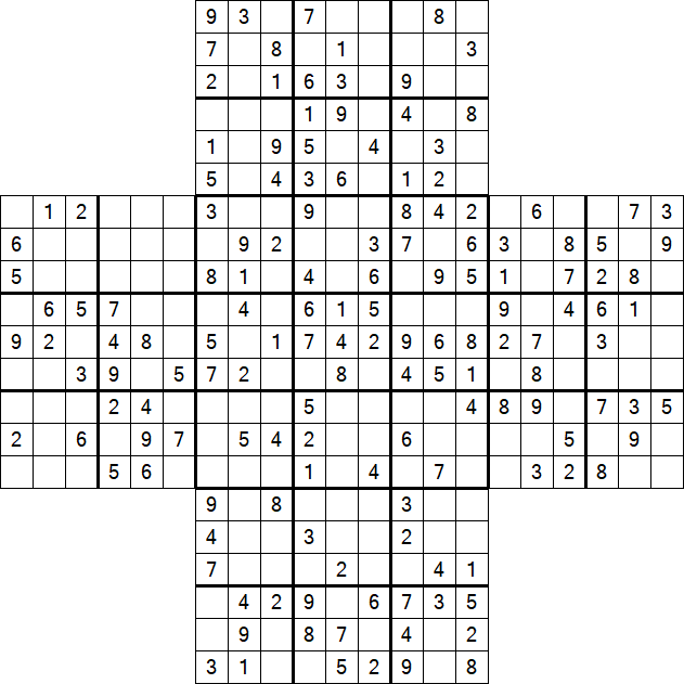 Cross Sudoku - Medium