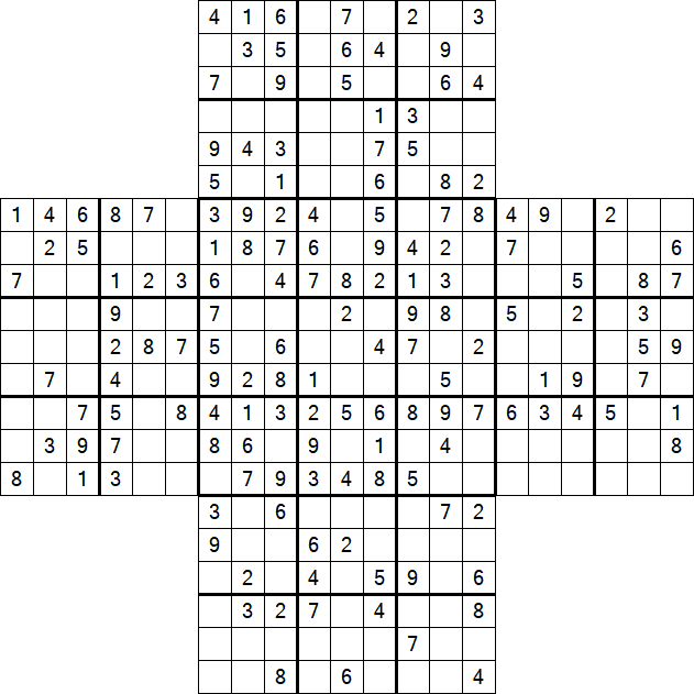 Cross Sudoku - Medium