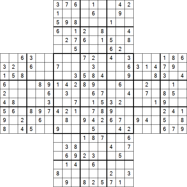 Cross Sudoku - Medium