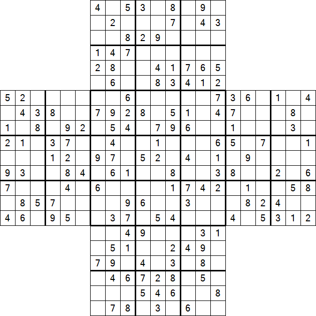 Cross Sudoku - Medium