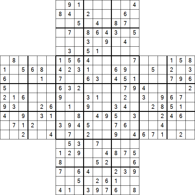 Cross Sudoku - Medium