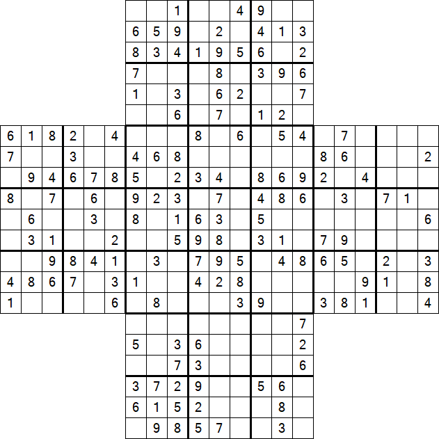 Cross Sudoku - Medium