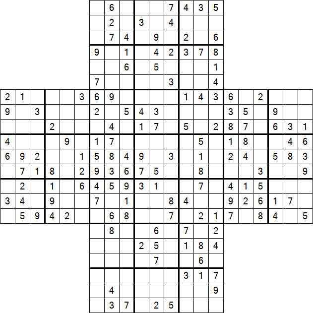 Cross Sudoku - Medium