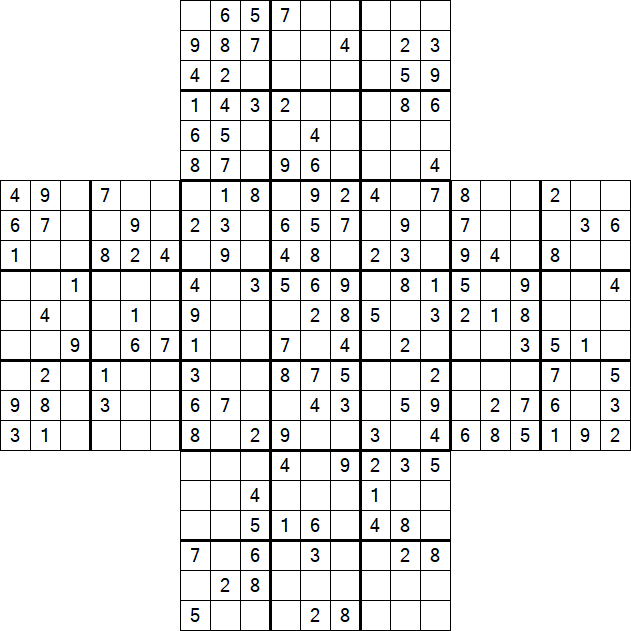 Cross Sudoku - Medium