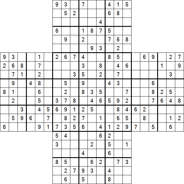 Cross Sudoku - Medium