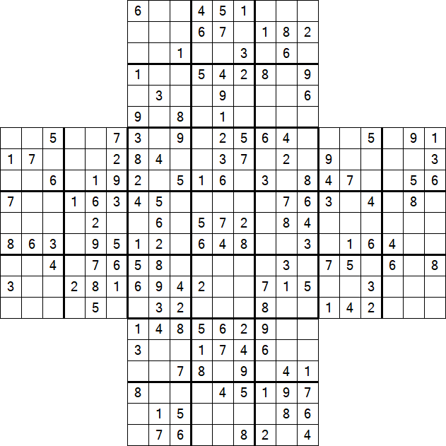 Cross Sudoku - Medium