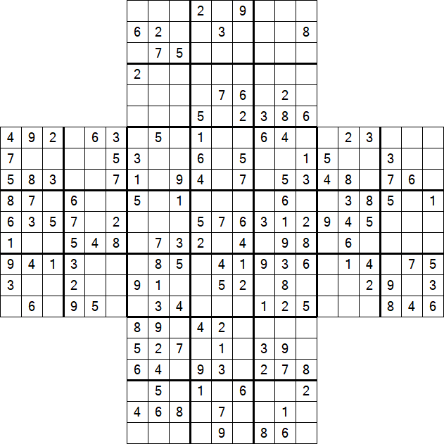 Cross Sudoku - Medium