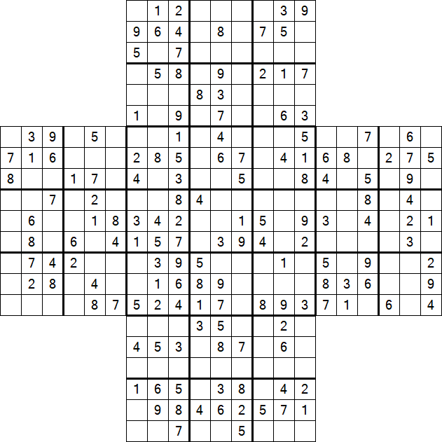 Cross Sudoku - Medium