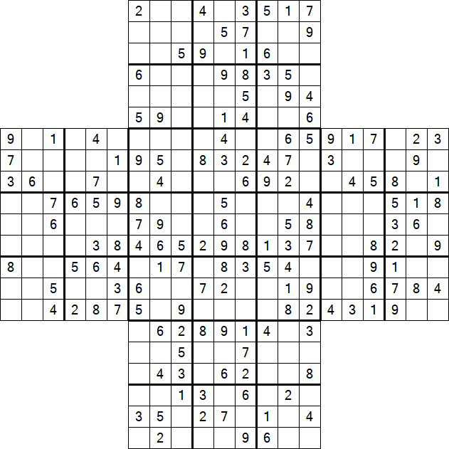 Cross Sudoku - Medium