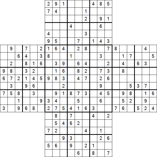 Cross Sudoku - Medium