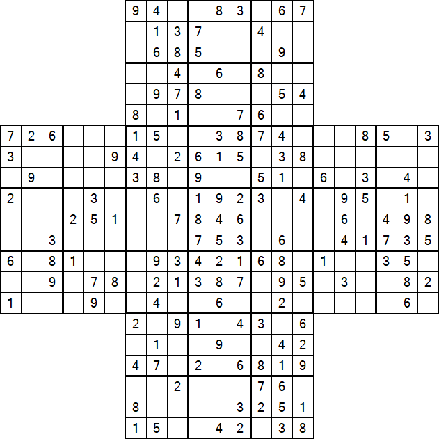 Cross Sudoku - Medium