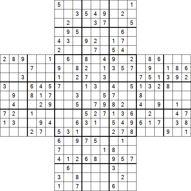 Cross Sudoku - Medium