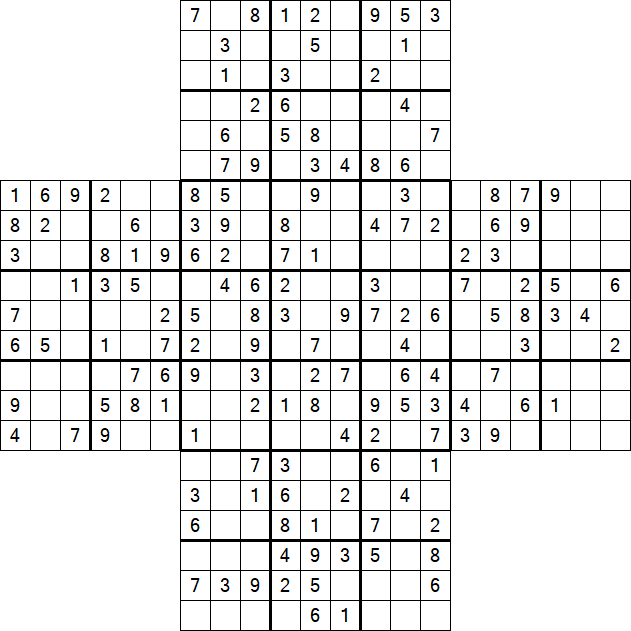 Cross Sudoku - Medium