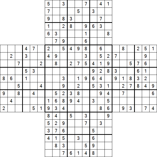 Cross Sudoku - Medium