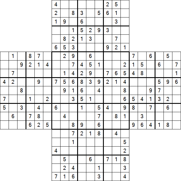 Cross Sudoku - Medium