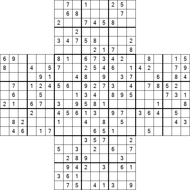 Cross Sudoku - Medium