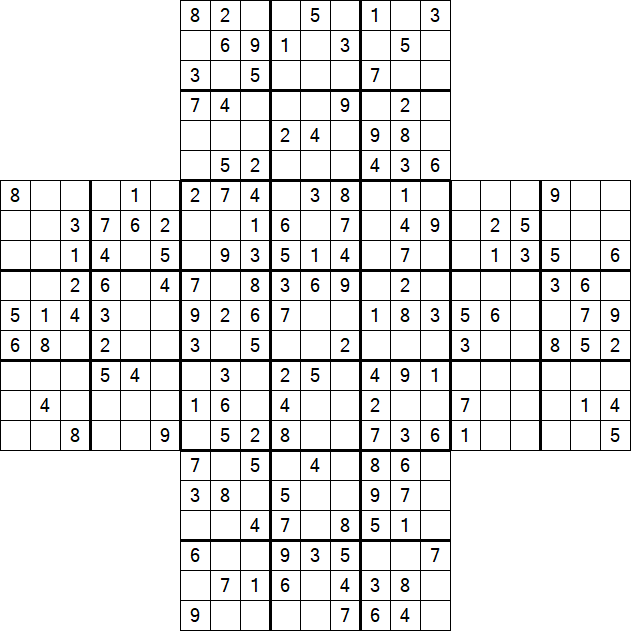 Cross Sudoku - Medium