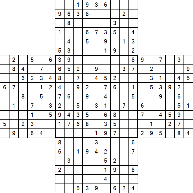 Cross Sudoku - Medium