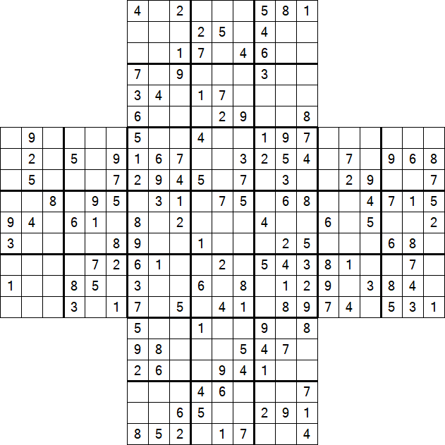 Cross Sudoku - Medium