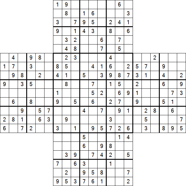 Cross Sudoku - Medium