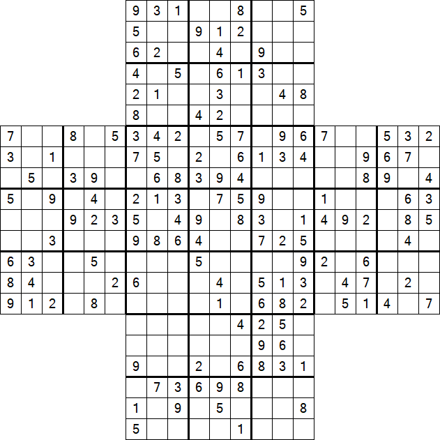 Cross Sudoku - Medium