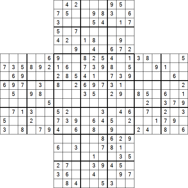 Cross Sudoku - Medium