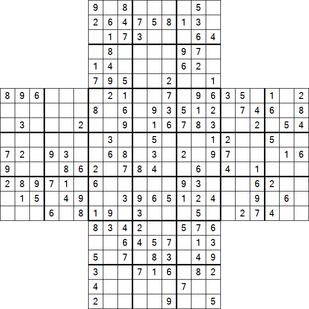 Cross Sudoku - Medium