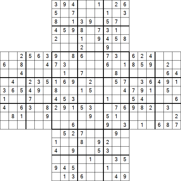 Cross Sudoku - Medium