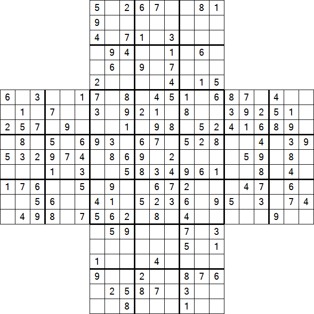 Cross Sudoku - Medium
