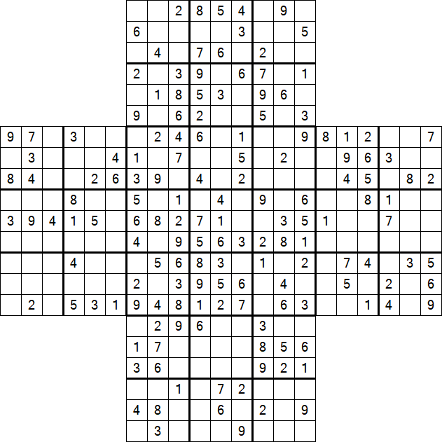 Cross Sudoku - Medium