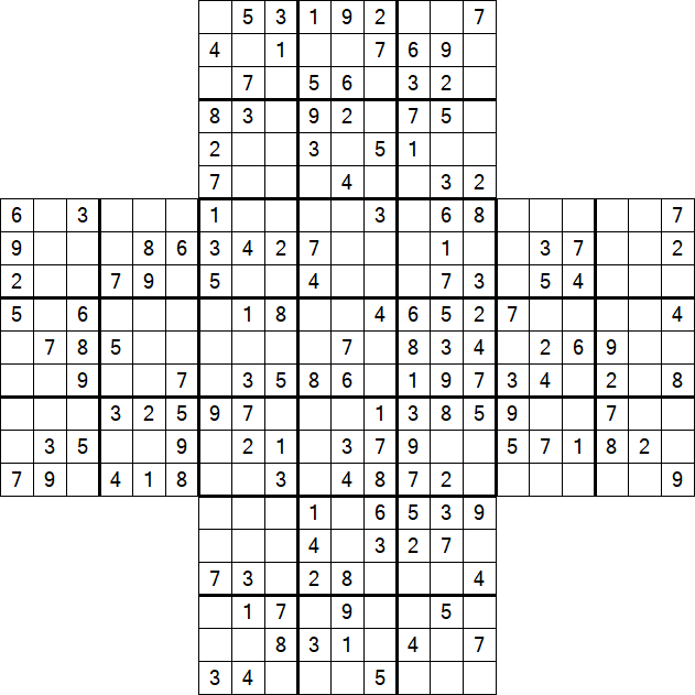 Cross Sudoku - Medium