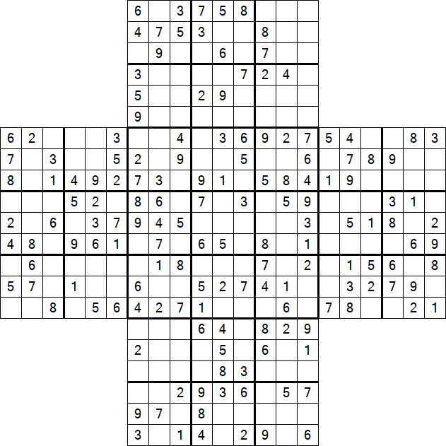 Cross Sudoku - Medium