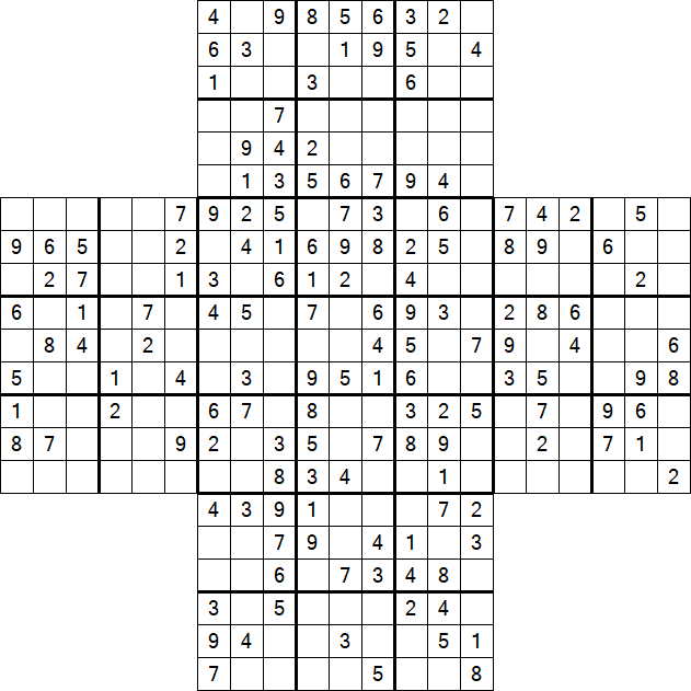 Cross Sudoku - Medium