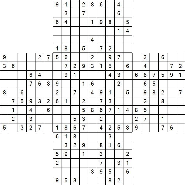 Cross Sudoku - Medium