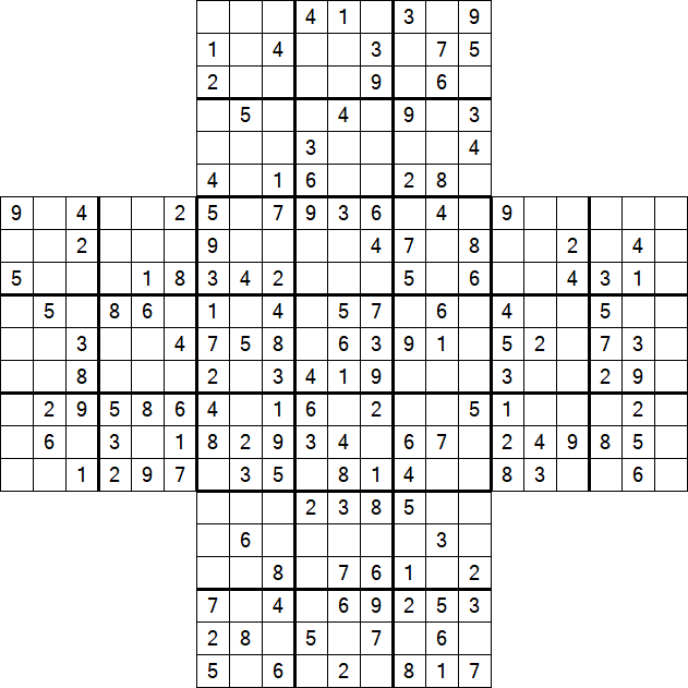 Cross Sudoku - Medium