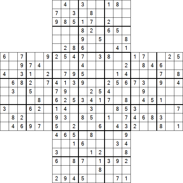 Cross Sudoku - Medium
