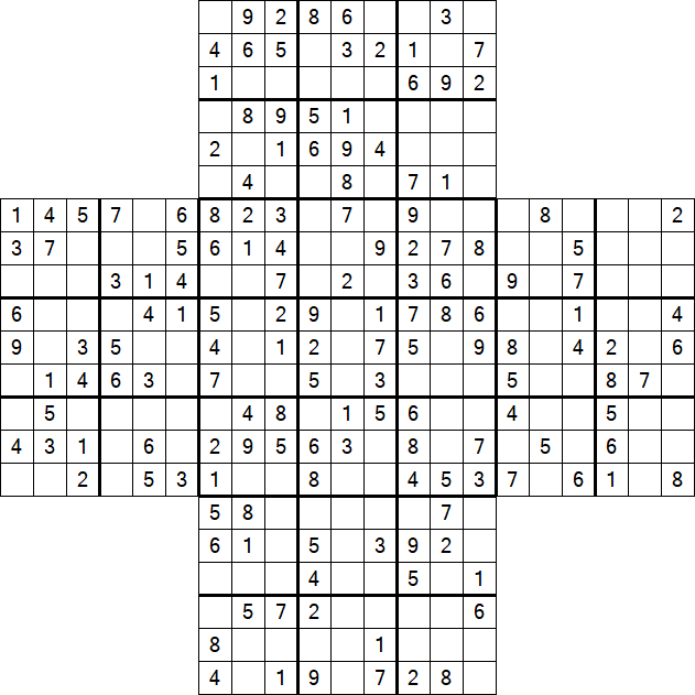Cross Sudoku - Medium