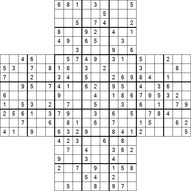 Cross Sudoku - Medium