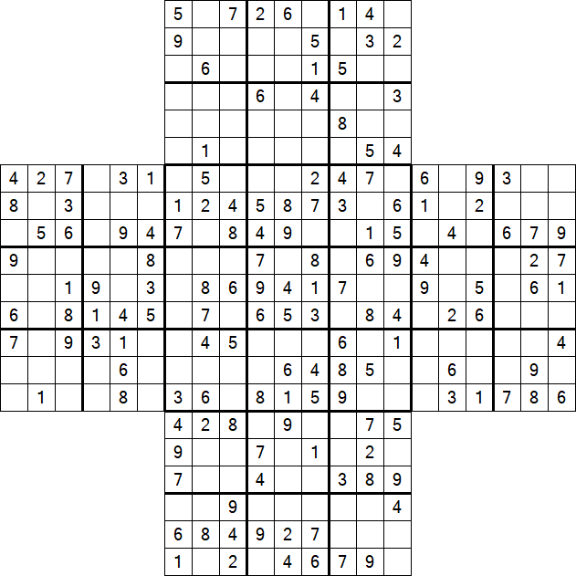 Cross Sudoku - Medium