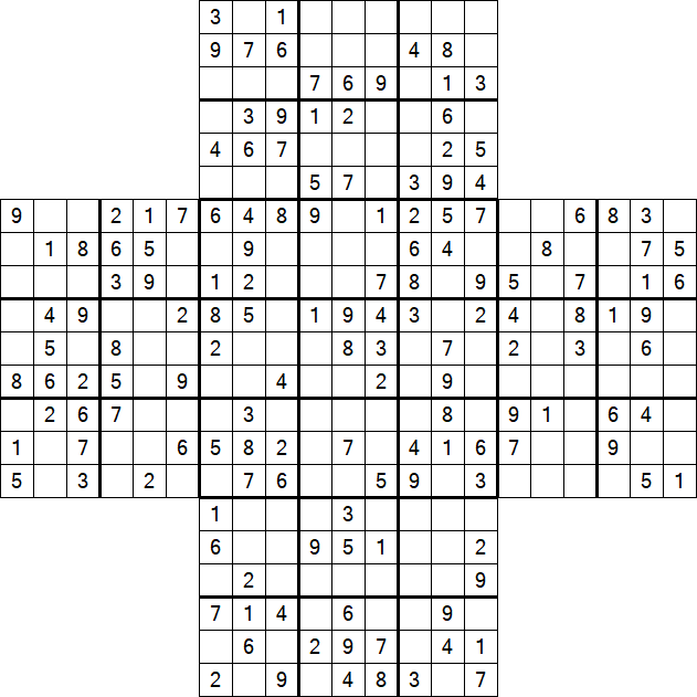 Cross Sudoku - Medium