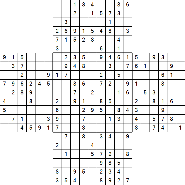 Cross Sudoku - Medium