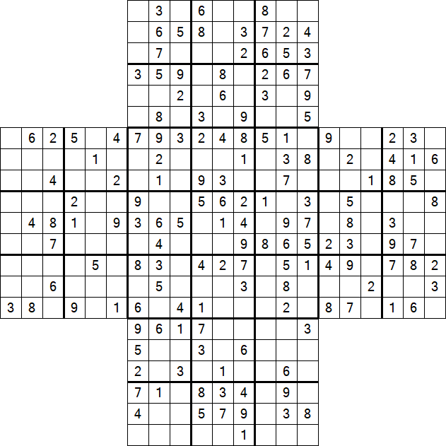 Cross Sudoku - Medium