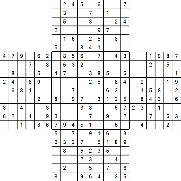 Cross Sudoku - Medium