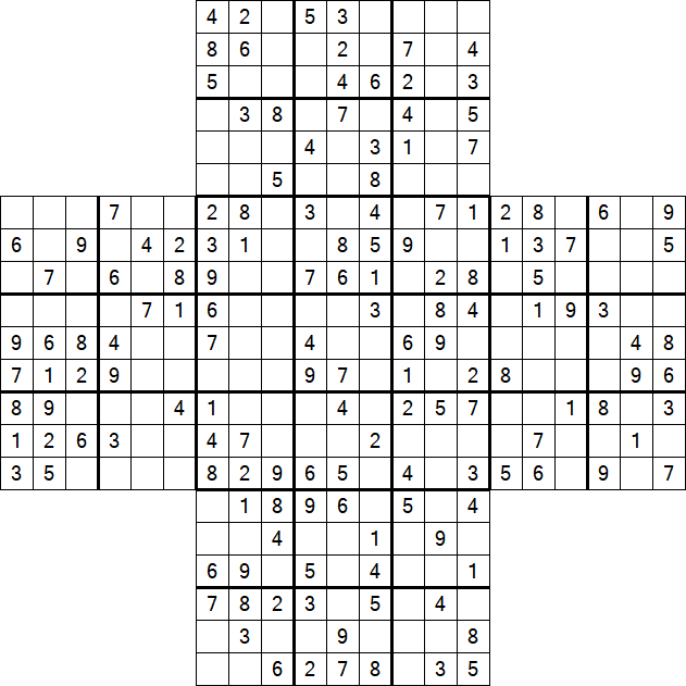 Cross Sudoku - Medium