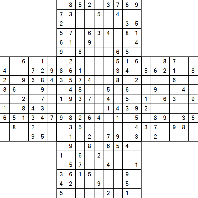 Cross Sudoku - Medium